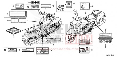 ETIQUETTE DE PRECAUTIONS GL1800CF de 2015